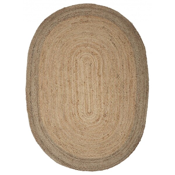 Homeroots 9 ft. Natural Toned Oval Shaped Area Rug 395175 - main